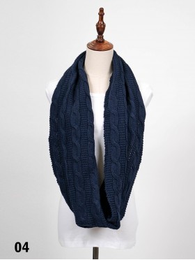 Weave Rib Knit Loop Scarf